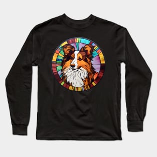 Stained Glass Sheltie Long Sleeve T-Shirt